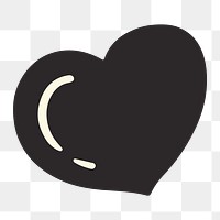 Heart icon png, retro illustration, transparent background