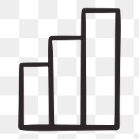 Bar chart png, retro illustration, transparent background