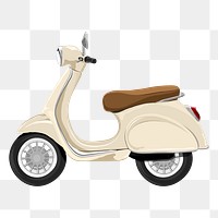 White scooter png vehicle illustration, transparent background