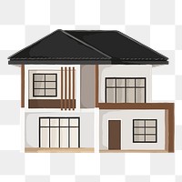 Two story house png architecture illustration, transparent background