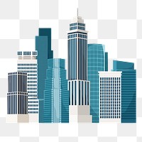 City skyline png architecture illustration, transparent background