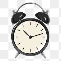 Black alarm clock png object illustration, transparent background