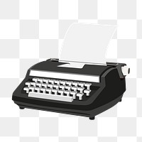 Retro png black typewriter,