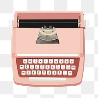 PNG retro pink typewriter,