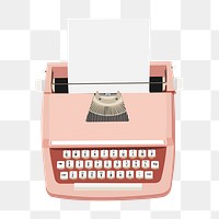 Retro pink typewriter aesthetic illustration 