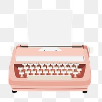 Retro png pink typewriter,