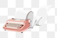 PNG retro pink typewriter,