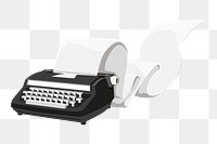 PNG retro black typewriter,