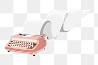 PNG retro pink typewriter, 