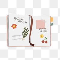 Personal journal book, cute stationery illustration