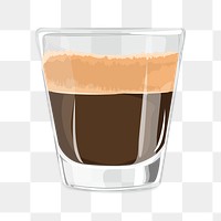 Espresso shot png morning beverage illustration, transparent background