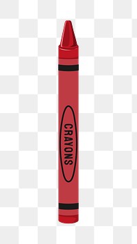 Red crayon, cute stationery illustration