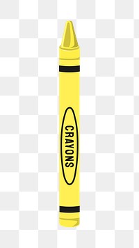 Yellow crayon, cute stationery illustration