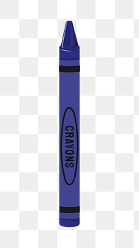 Blue crayon, cute stationery illustration