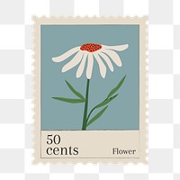 Flower postage stamp, aesthetic illustration