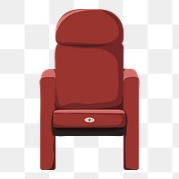 Red png cinema seat, transparent background