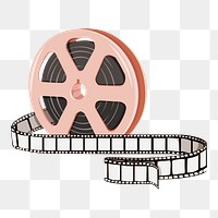 Cute png film reel, transparent background