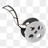 Movie film reel, transparent background