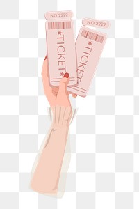 PNG hand holding tickets transparent background