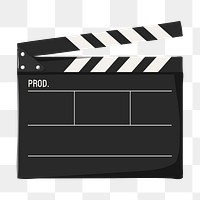 Movie film png slate, transparent background