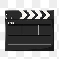 Movie png film slate, transparent background