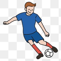 PNG Man playing football sticker, transparent background