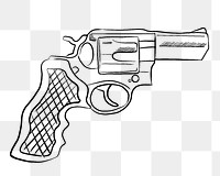 Gun png line art, transparent background