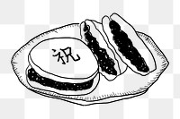 Dorayaki png line art, transparent background