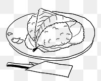 Japanese food png line art, transparent background