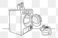 Washing machine png line art illustration, transparent background