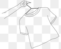 T-shirt png line art, transparent background