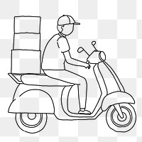 Delivery png line art, transparent background