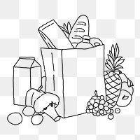 Food png line art, transparent background