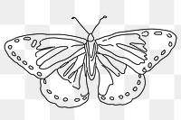 Butterfly png line art, transparent background