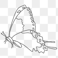 Butterfly png line art, transparent background