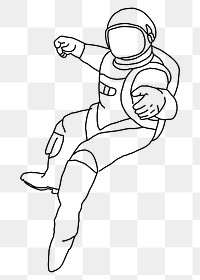 Astronaut png line art, transparent background