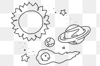 Astronomy png line art, transparent background