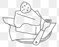 Cake png line art, transparent background