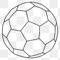 Football png line art, transparent background