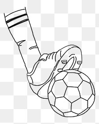 Football png line art, transparent background