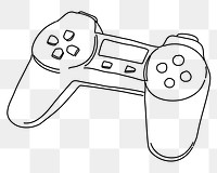 Game controller png line art, transparent background