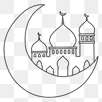 Ramadan png line art, transparent background