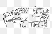 Meeting room png, business line art illustration, transparent background