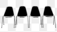 Lined chairs png, furniture line art illustration, transparent background