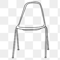 Chair furniture png line art illustration, transparent background