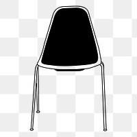 Chair furniture png line art illustration, transparent background