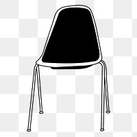 Chair furniture png line art illustration, transparent background