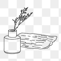 Scented aroma flower png line art illustration, transparent background