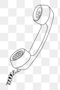 Landline telephone png line art illustration, transparent background