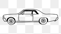 Classic car vehicle png line art illustration, transparent background